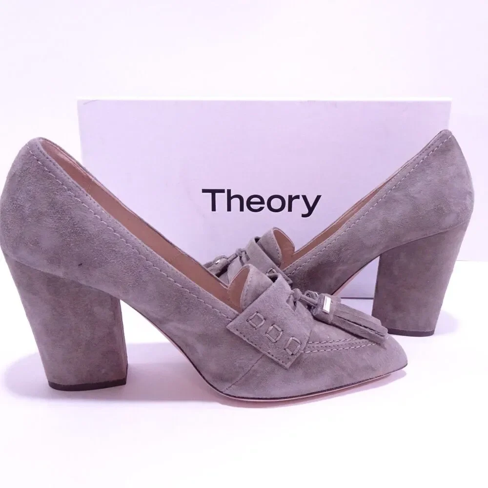 Theory grey suede